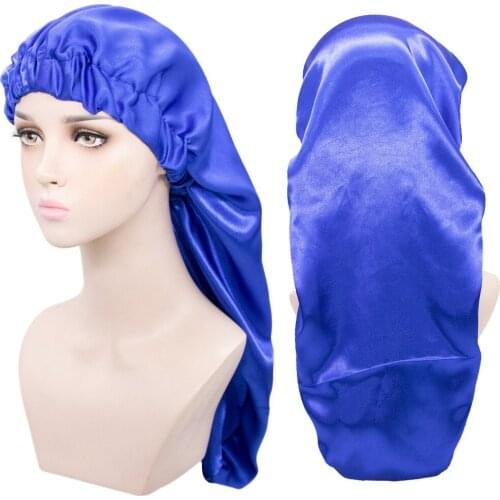 Bonnet satin cheveux nuit Women hat Dreadlock Cap Night Sleep Long Hair Soft High Elastic Headwrap Turban touca de cetim beanie