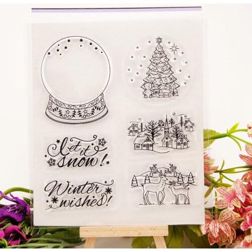 Winter wishes ransparent Clear Silicone Stamp/Seal for DIY scrapbooking/photo album Decorative clear stamp sheet Handmade Gift