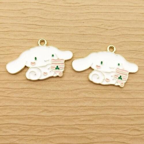 10pcs 18x28mm enamel dog charm for jewelry making and crafting cute earring pendant bracelet necklace charms