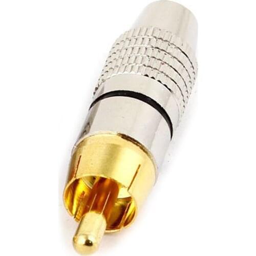 4 x RCA Male Plug Non Solder Audio Video Locking Adapter Connector Drop shipping