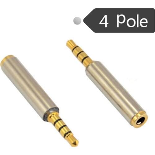 4 Pole Stereo 1/8" Male to 3.5mm Female Audio Adapter Headphone TRRS Convertor