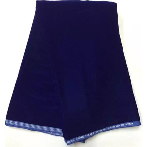 Free shipping (5 yards/pc ) 114CM width soft and smooth African velvet lace fabric plain color for making dress VLB07