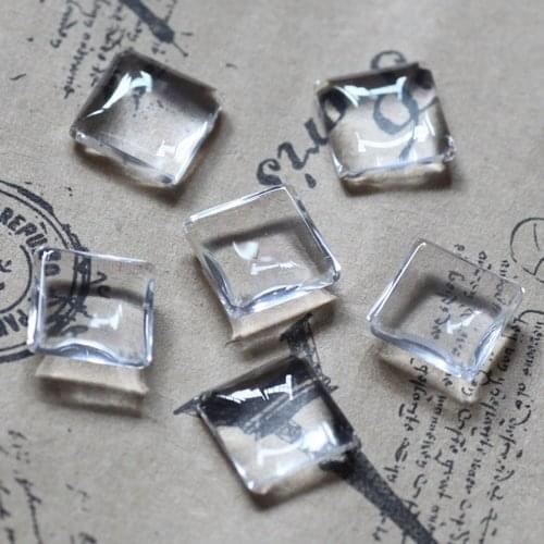 Free shipping!!!!Free Shipping 500PCS Clear square Glass Dome Cabochon Fit Cameo Settings10x14mm