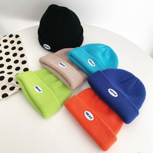 Childrens Woolen Hat Candy Color Cute Neutral Simple Warm Autumn Winter Knitted Hat for Kids Boys Girls Baby Boy Accessories