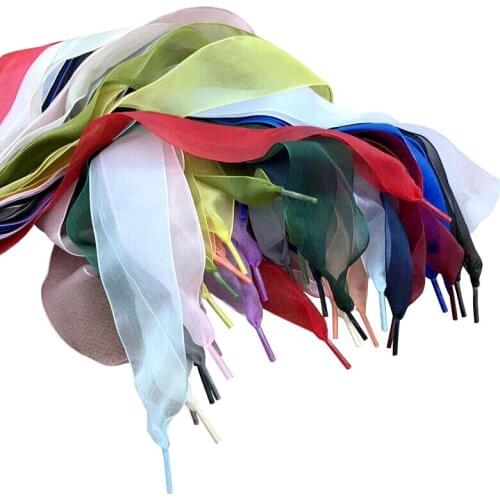 Nice Style 4 CM Wide Shoelaces Flat Ribbon Laces of Organza for Sneakers Sport Shoes Boots