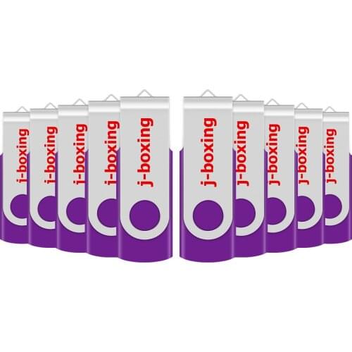 J-boxing Purple 32GB USB Flash Drive Metal Swivel Memory Stick Rotating Pen Drive Thumb Storage 1GB 2GB 4GB 8GB 16GB 10PCS/Pack
