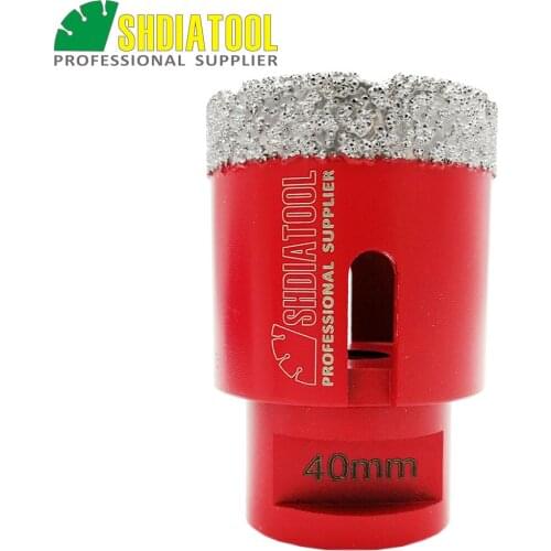 SHDIATOOL Diameter 40mm Vacuum Brazed Diamond Drilling Core Bits 10MM Diamond Height Drill bit Granite Marble Ceramic Hole Saw