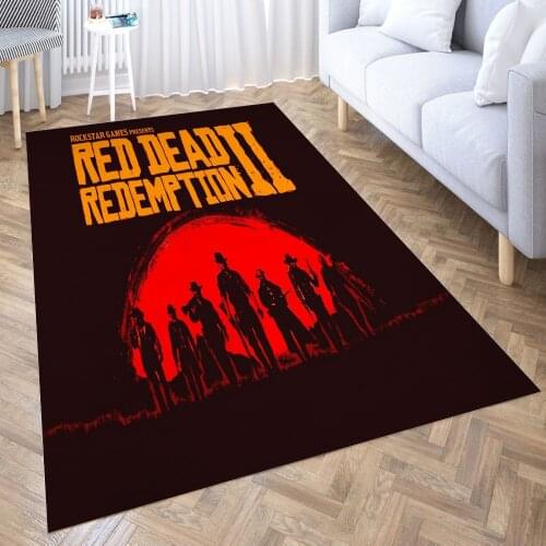 Red Dead Redemption 2 Carpet for Living Room 3D Anime Cartoon Rug Gamer Teen Room Bedside Lounge Rug Kids Children Floor Mats
