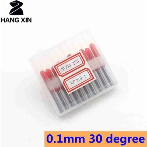 HANGXIN V-type hard alloy CNC laser engraving drill, 0.1mm 30 degree, mini CNC wood cutting machine, metal router tool