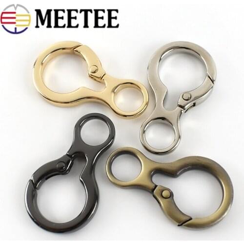 Meetee 5/10pcs 8-shaped Gourd Buckle Open Spring Ring Connection Clasp DIY Bag Chain Hook Key O Rings Pendant Hang Buckles