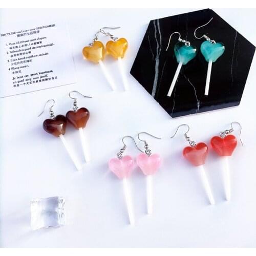 New Creative Harajuku Sweet Candy Acrylic Drop Earring Fashion Metal Dangle Earring Cute Jewelry for Women Friendship Girl Gifts