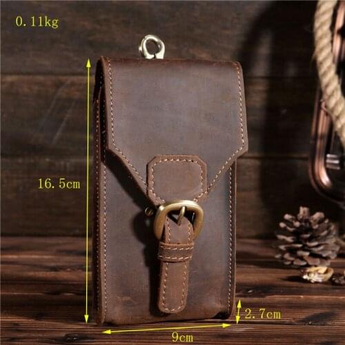 For Xiaomi PocoPhone F1 Genuine Leather Mobile Phone Cover Case Pocket Hip Belt Pack Waist Bag Father Gift For Huawei nova 3i