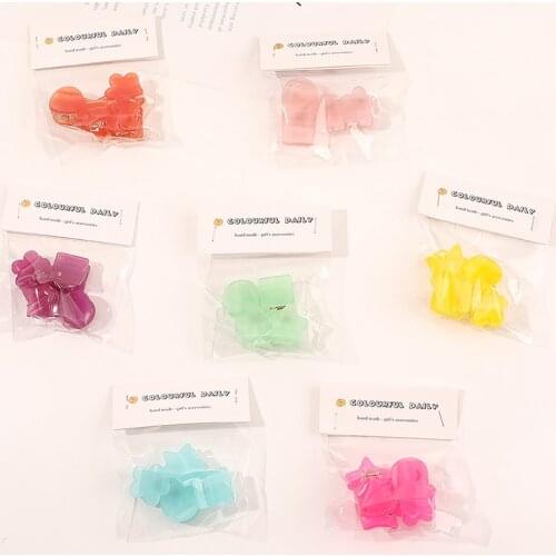 New Personality Hairclaw Four-piece Candy Color Acrylic Compact Catch Girl Side Clip Broken Hair Headdress Hair AccessoriesSY150
