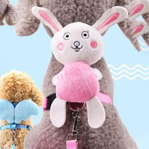 New Cartoon Dog Lead Leash Cat Pet Harness Animal Doll Toys+ Rope Angle Small Dog Harness And Leash Set For Teddy