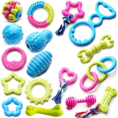 Durable Pet Puppy Dog Chew Toys Puppy Teething Ball Toys Puppy Rope Dog Tug Toy Safety Design