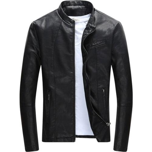 Hot Sale Leather Jacket Men New Fashion Zipper Slim Fit Motorcycle Leather Jacket Casual PU Coat Jaqueta De Couro Masculina