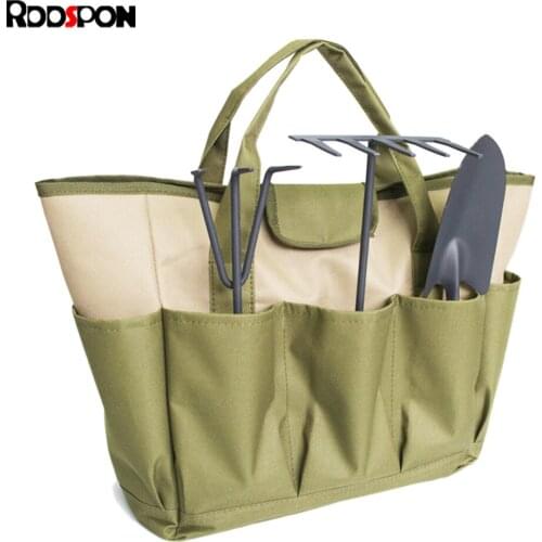 RDDSPON Garden Tool Bag Oxford Garden Tool Storage Hand Bag for Garden Tool Kits Pockets Flower Shovel Bag