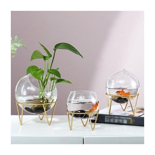 Nordic Creative Hydroponic Flower Transparent Glass Vase Living Room Desktop Decoration Goldfish Bowl Decoration