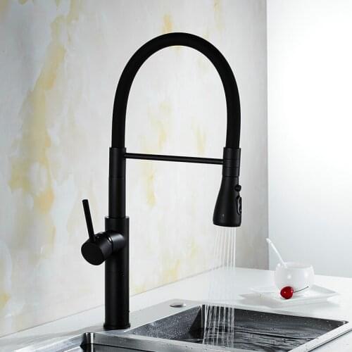 Kitchen Faucets Single Handle Black Tall Pull Out Kitchen Faucet Single Hole Handle Swivel 360 Degree Sink Mixer Tap Mixer Tap