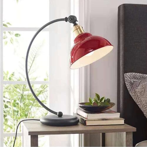 Modern Minimalist Study Retro C-Shaped Black Reading Lighting Villa Duplex Building Living Room Bedroom Bedside Counter Lamp