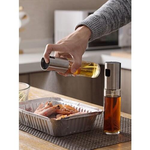 Kitchen Baking Oil Cook Oil Spray Empty Bottle Vinegar Bottle Oil Dispenser Cooking Tool Salad BBQ Cooking Glass Oil Sprayer
