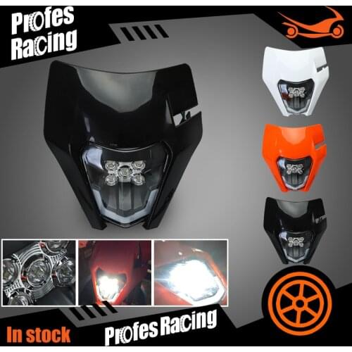 Motorcycle12V LED Headlight Fairing E8 Emark Headlamp for K*M SX SX-F EXC XC-W XC-F WR DRZ KX YZ KLX F Dirt Bike Mask