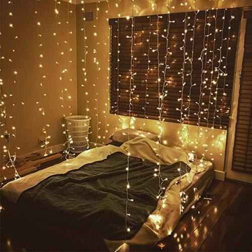 Led Curtain Light 3*3 Meters 304 Light Christmas Lights Decoration Holiday Lights Curtain Lights Wedding Neon Lights