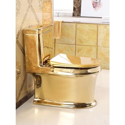 TT Personalized Luxury Gold Flush Toilet Creative Color Toilet Deodorant Ceramic Mute Toilet