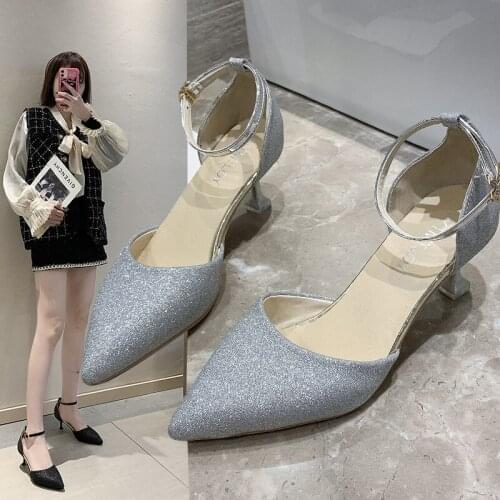 Women Comfortable Spring Summer High Heel Pumps 2021 Lady Casual White Wedding High Heel Shoes Leisure Shoes