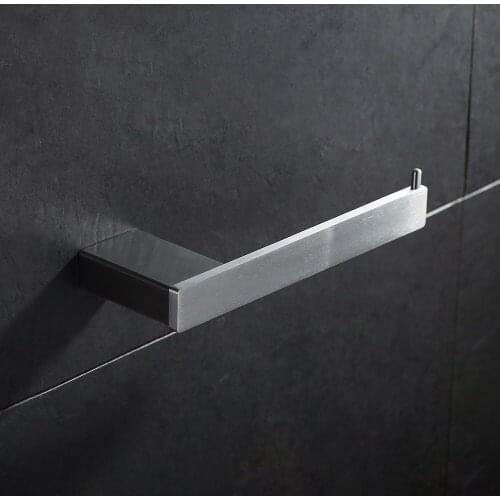 Thickened SUS304 Stainless Steel Square Bathroom Lavatory Toilet Paper Holder and Dispenser Wall Mount, Brushed