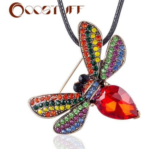 Vintage Costume Jewelry Long Collar Necklace for Women Crystal Bee Pendants Chains Jewellery Suspension Chokers 2021 Accessories