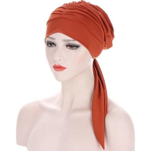 New Headwear Bandana for Chemo Cancer Ladies Turban Bonnet Hat Women Headscarf Muslim Indian African Hat Night Cap Headwear
