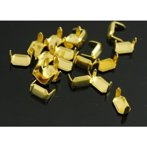 20 Pcs Brass Leather Staples Two Prong for Belt Loops Keeper Connect Craft Fastener Hardware Accessories