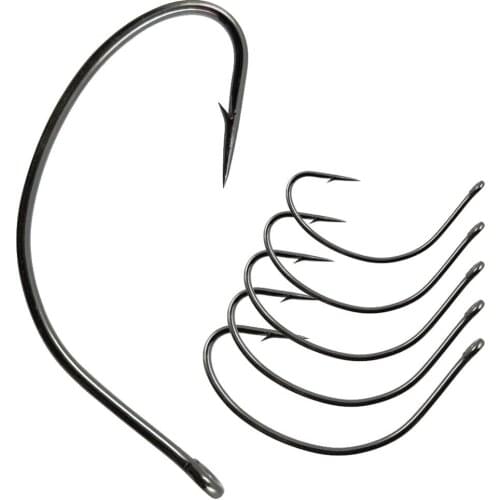 25-pieces Wide Gap Hook Sea Fishing Hooks 1/0#-5/0# Barbed Carbon Steel Fishhook Walleye Bait Hook
