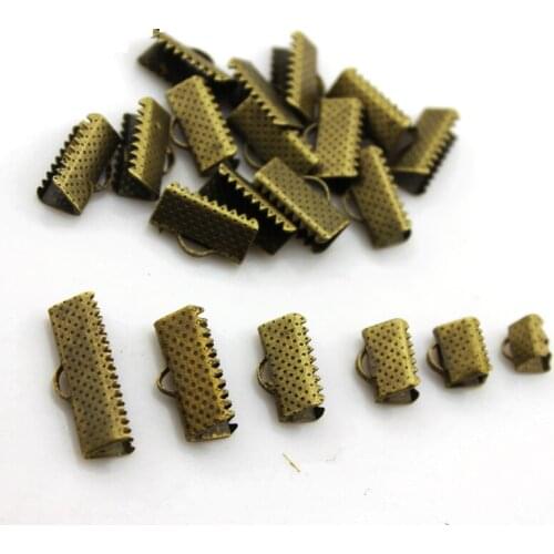 800pcs(6mm-20mm)cord coupler Key fob hardware RIBBON CRIMP End Clamp with loop mixed sizes you pick colors