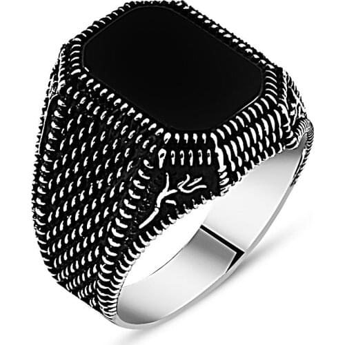 925 sterling Silver Onyx Gemstone Ring