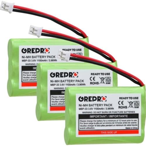 3x MBP-33 MBP33 Battery (1100mAh) for Motorola Baby Monitor MBP18 MBP27 MBP35T MBP36PU MBP41 MBP43, not for MBP33S and MBP36S