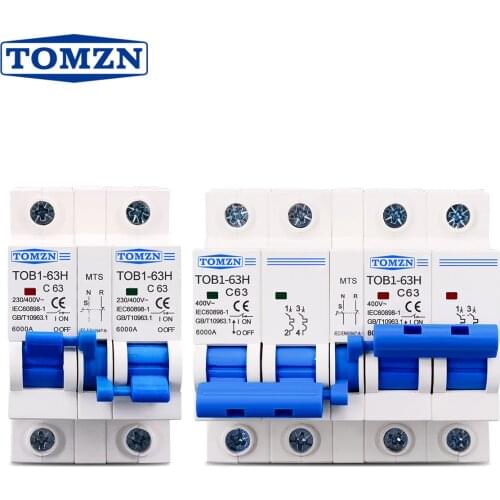 MTS Dual power Manual transfer switch Circuit breaker MCB 50HZ/60HZ TOMZN