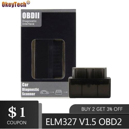 OkeyTech Mini ELM327 Bluetooth V1.5 OBD2 Car Diagnostic-Tool Scanner Elm-327 OBDII Adapter Auto Diagnostic Tool For Android