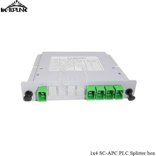 Free Shipping 10pcs FTTH PLC Splitter 1*4 SC-APC Cassette box 1*4 splitter Fiber Optical Cassette Box CATV FTTH Card Inserting
