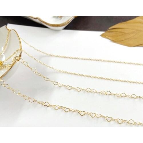 Copper Plated 18K Real Gold High Color Bracelet Necklace Earrings Snake Bone Love Thin Chain DIY Jewelry Basic Material