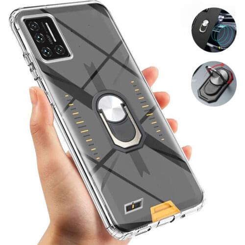 Phone Case for Umidigi Bison GT Silicone Soft 360 Rotation Ring Stand Holder Cases for Umidigi Bison / Bison GT 6.67 TPU Shell