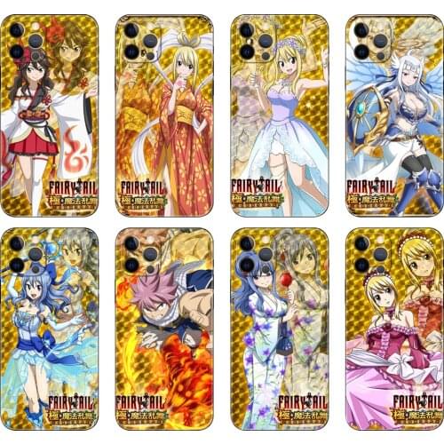 Black tpu case for iphone 5 5s se 2020 6 6s 7 8 plus x 10 XR XS 11 12 mini pro MAX back cover Japanese Anime Fairy Tail