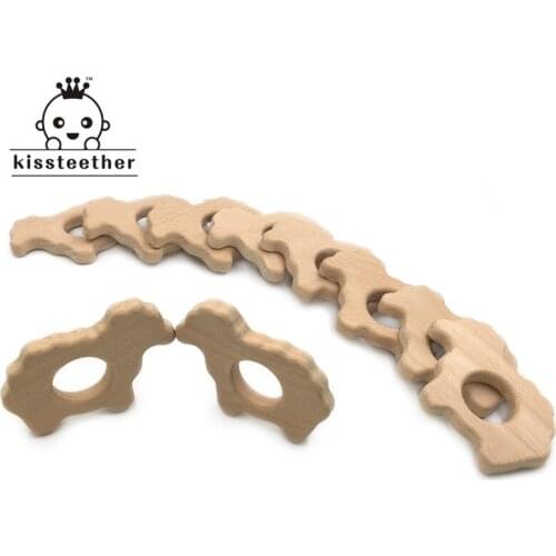 DIY Wooden Personalized Pendent Organic Beech Wooden Sheep Natural Handmade Baby Wooden Teether For Baby Teething Nursing