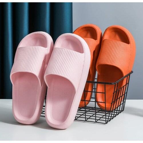 2021 Home Soft Slippers Woman Men Thick Bottom Slipper Women Indoor Bathroom Anti-slip Floor Slides Deodorant Silent Slippers