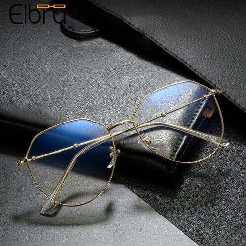 Elbru Ultralight Metal Frame Myopia Glasses Women Retro Optical Spectacles Frames Nearsighted Goggles With Diopter -0.5 to -4.0