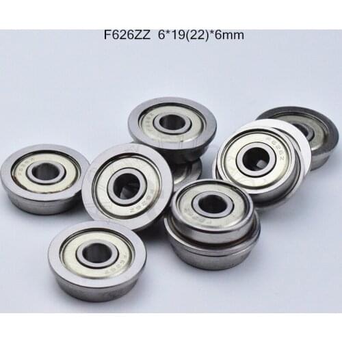 F626zz 6*19(22)*6mm 10pieces Flange bearing Metal sealed ABEC-5 chrome steel miniature bearings hardware
