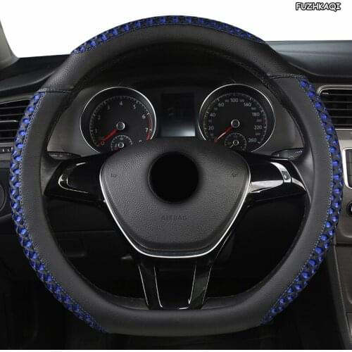 FUZHKAQI Leather Car Steering Wheel Cover For Mitsubishi ASX Outlander Lancer Pajero L200 Mirage Triton Attrage