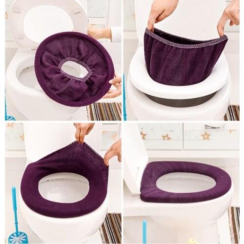 Hot Sale Comfortable Velvet Coral Bathroom Toilet Seat Cover Washable Closestool Standard Pumpkin Pattern Soft Cushion 2019