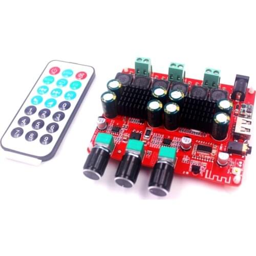 HiFi TPA3116D2 4.2 Bluetooth 2.1 Channel Stereo Digital Audio Power Subwoofer Amplifiers Board 50W*2+100W FM Radio USB Mp3 play